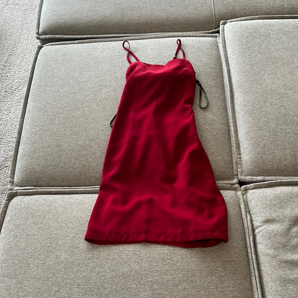Lulu’s Red Strapless Mini Dress